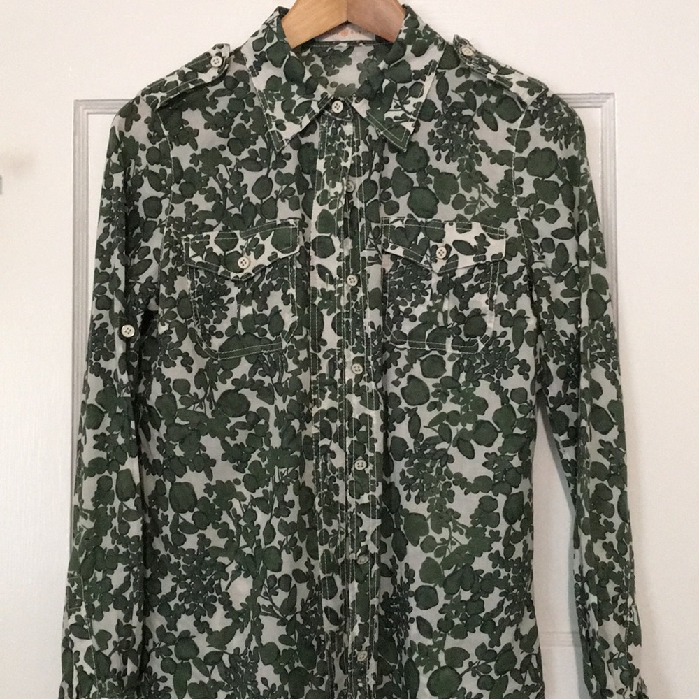 Tory Burch button down shirt size 4 Preowned